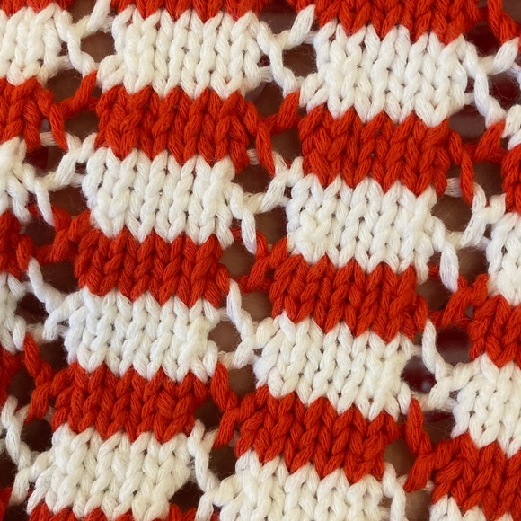 LOFT Red & White Checker-Stripe Boat Neck Sweater - Picture 5 of 9